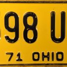 1971 Ohio License Plate (598 UW)