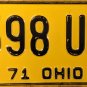 1971 Ohio License Plate (598 UW)