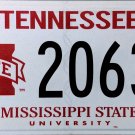 2015 Tennessee: Mississippi State University License Plate (2063 MS)