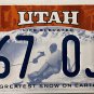 2018 Utah License Plate (E67 0JU)