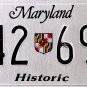 2013 Maryland Historic License Plate (342 69Z)