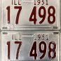 1951 Illinois (PAIR) License Plate (17 498)