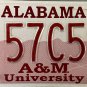 2011 Alabama: Alabama A&M University License Plate (57C59)