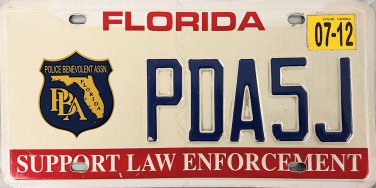 2012 Florida Support Law Enforcement License Plate (PDA5J)