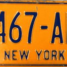 New York License Plate (9467-AEP)