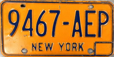 New York License Plate (9467-AEP)