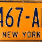 New York License Plate (9467-AEP)