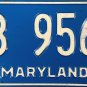 1975 Maryland License Plate (DB 9562)