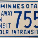 1988 Minnesota Drive Away In Transit License Plate (7557)