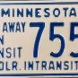1988 Minnesota Drive Away In Transit License Plate (7557)