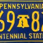 1976 Pennsylvania Bicentennial License Plate (T69 820)