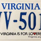 2018 Virginia License Plate (VVV-5012)