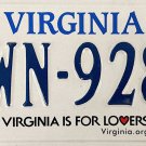 2020 Virginia License Plate (UWN-9284)
