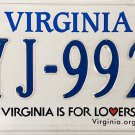 2020 Virginia License Plate (VYJ-9921)