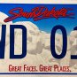 2008 South Dakota License Plate (1WD 019)