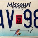 2020 Missouri License Plate (OAV 985)