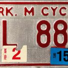 2015 Arkansas Motorcycle License Plate (TL 885)