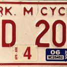 2006 Arkansas Motorcycle License Plate (ND 200)
