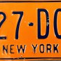 New York License Plate (927-DOU)