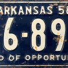 1958 Arkansas License Plate (66-899)