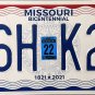 2022 Missouri Disabled (Wheelchair) License Plate (6H K24)