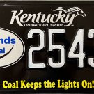 2016 Kentucky Coal Keeps the Lights On! License Plate (2543 GB)