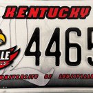 2015 Kentucky University of Louisville License Plate (4465 AP)