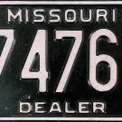 1996 Missouri Dealer License Plate (D7476-C)
