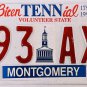 2000 Tennessee BicenTENNial License Plate (893 AXQ)