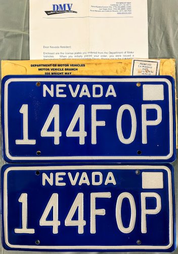 Nevada License Plates - PAIR (144FOP)