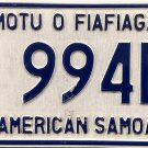 2019-2023 American Samoa License Plate (994D)