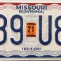 2021 Missouri License Plate (RB9 U8L)
