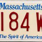 2003 Massachusetts License Plate (5184 WC)