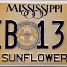 2021 Mississippi License Plate (SEB 1365)