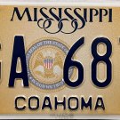 2021 Mississippi License Plate (CGA 6876)