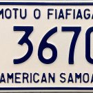 2023 American Samoa License Plate (367G)