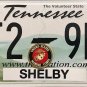 2022 Tennessee License Plate with Metal Marine Corps Button (3T2 9L5)