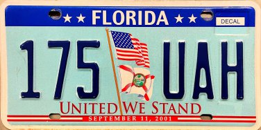Florida United We Stand License Plate