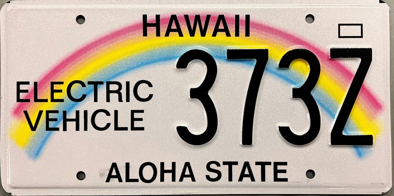 Hawaii Electric Vehicle License Plate (373Z)