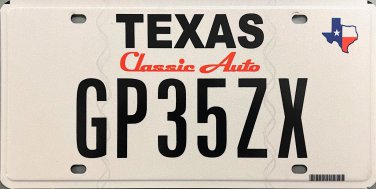 Texas Classic Auto License Plate (GP35ZX)