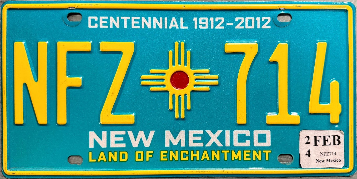 2024 New Mexico License Plate (NFZ 714)
