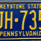Pennsylvania License Plate (AJH-7356)