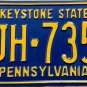 Pennsylvania License Plate (AJH-7356)