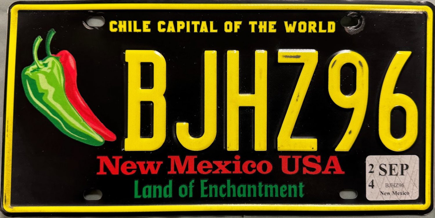 2024 New Mexico "Chili Pepper" License Plate (BJHZ96)