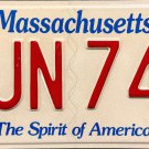 2009 Massachusetts License Plate (1JN 740)