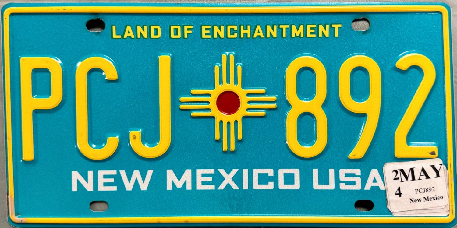 2024 New Mexico License Plate (PCJ 892)