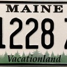Maine License Plate (1228 ZN)