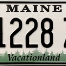 Maine License Plate (1228 ZN)