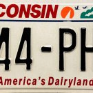 2016 Wisconsin License Plate (544-PHA)