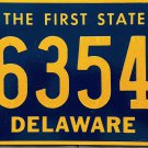 1997 Delaware License Plate (263543) Riveted Numbers